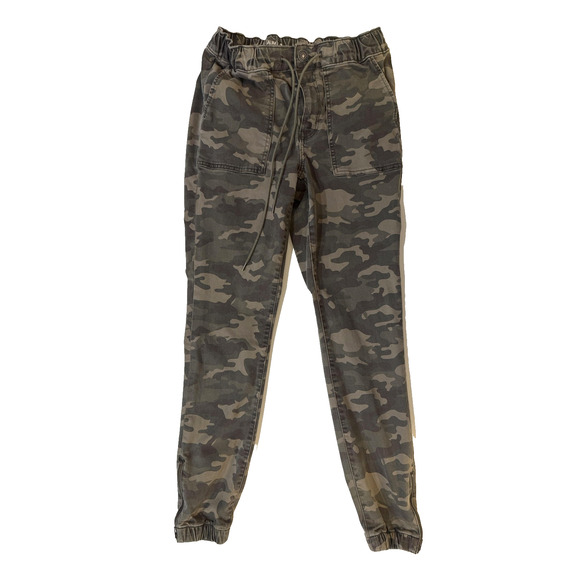 American Eagle Pants Womens 6 Green Camo Jogger Zip Hem Elastic Waist Pockets - Picture 1 of 7